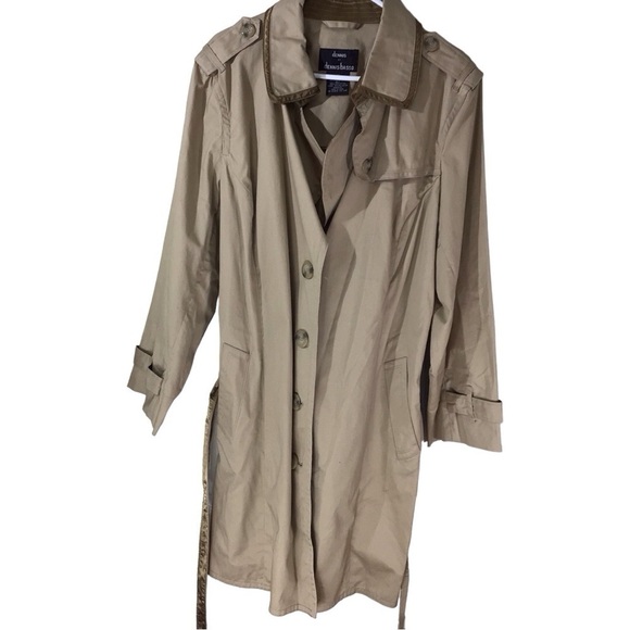 Dennis basso Long Tan Trench Coat with a belt size 2X EUC - Picture 1 of 4